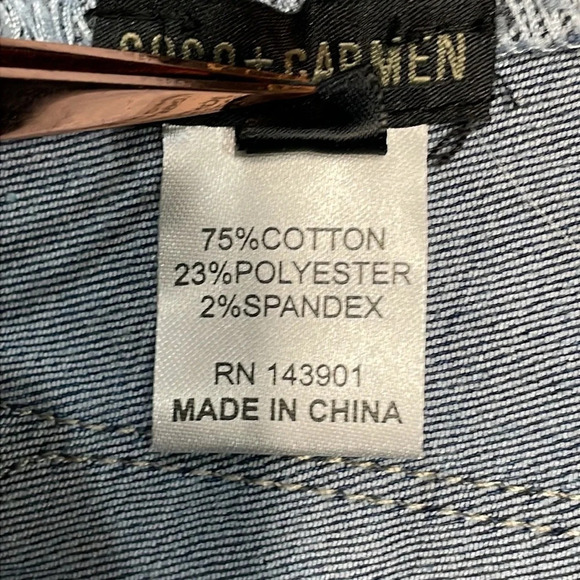 Coco + Carmen OMG Pull On Skinny Ankle Crossover Fringe Hem Jeans S - Picture 13 of 16